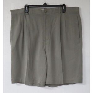 Tommy Bahama Shorts‎ Green Pleated Front 100% Silk Casual Men's Size 38 Relaxed